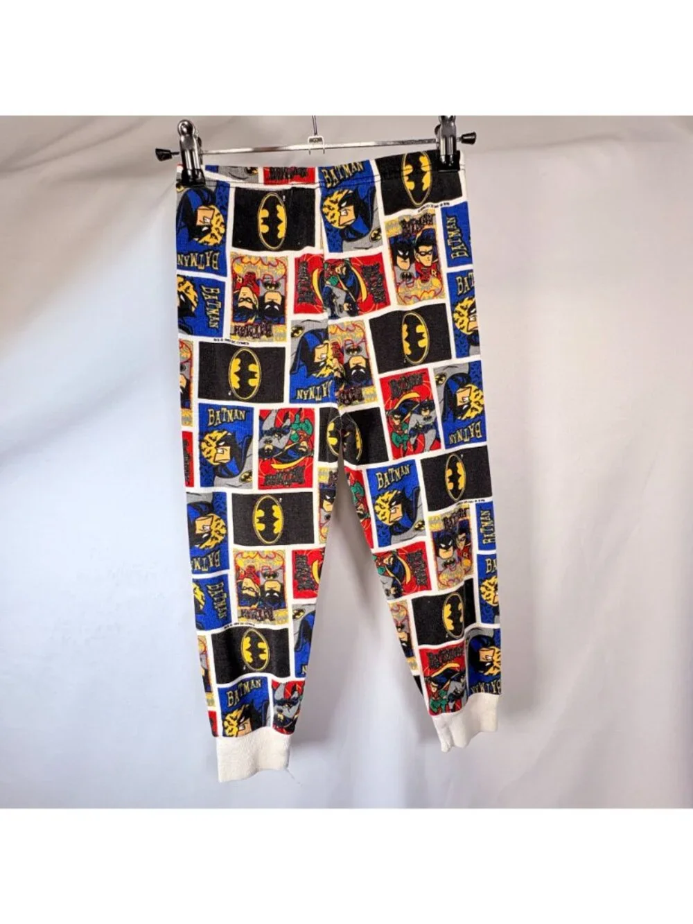 Vintage 1990s 90s Batman Robin AOP Long Sleeve Pajamas PJ Pajama Set 5 - 6